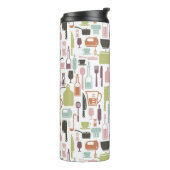 Patroon met kleurrijke kookpictogrammen thermosbeker (Gedraaid links)