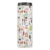 Patroon met kleurrijke kookpictogrammen thermosbeker (Achterkant)