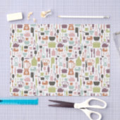 Patroon met kleurrijke kookpictogrammen tissuepapier (Craft)