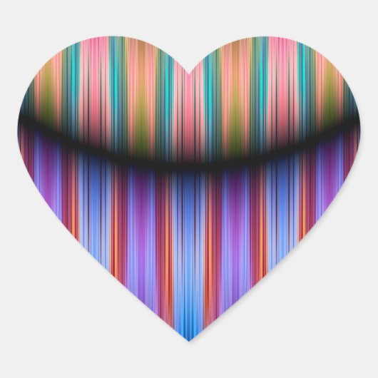 patroon met kleurrijke strepen hart sticker (Voorkant)
