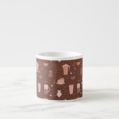 Patroon met koffie gerelateerde elementen espresso kop (Voorkant)