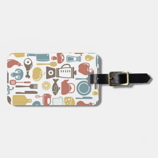 Patroon met kookpictogrammen bagagelabel (Voorkant horizontaal)