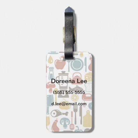 Patroon met kookpictogrammen bagagelabel (Achterkant verticaal)