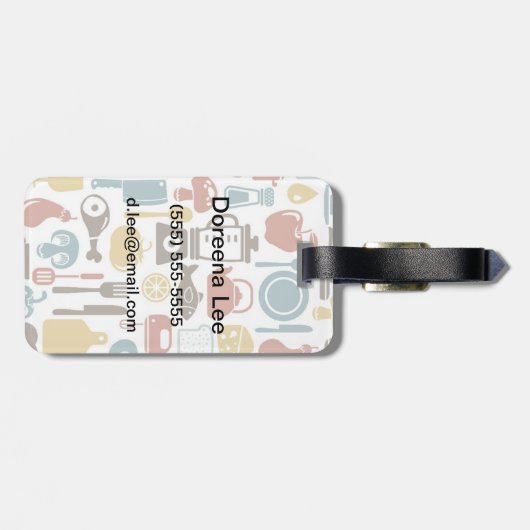 Patroon met kookpictogrammen bagagelabel (Achterkant horizontaal)