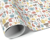 Patroon met kookpictogrammen cadeaupapier (Rol Hoek)