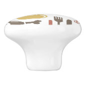 Patroon met kookpictogrammen keramische knop (Zijkant)