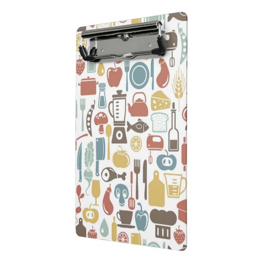 Patroon met kookpictogrammen mini klembord (Angled2)