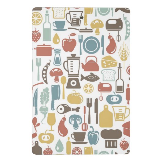 Patroon met kookpictogrammen mini klembord (Achterkant)