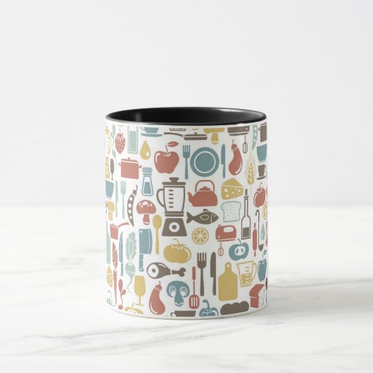 Patroon met kookpictogrammen mok (Midden)