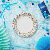 Patroon met kookpictogrammen papieren bordje (Feest)