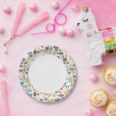 Patroon met kookpictogrammen papieren bordje (Feest)