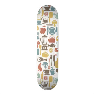 Patroon met kookpictogrammen skateboard