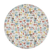 Patroon met kookpictogrammen snijplank (Voorkant)