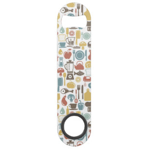 Patroon met kookpictogrammen speed flessenopener