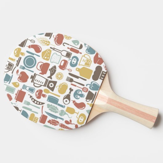 Patroon met kookpictogrammen tafeltennisbatje (Zijkant)