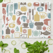 Patroon met kookpictogrammen theedoek (Gevouwen)
