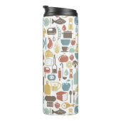 Patroon met kookpictogrammen thermosbeker (Geroteerd rechts)