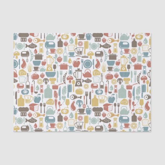 Patroon met kookpictogrammen tissuepapier (Voorkant)
