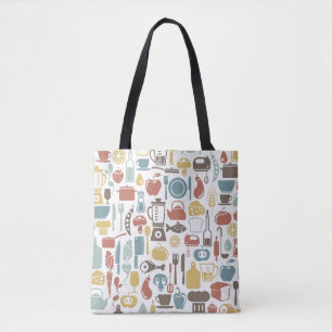Patroon met kookpictogrammen tote bag