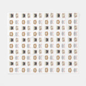 Patroon met kop Cute Cat Fleece Deken (Voorkant (Horizontaal))