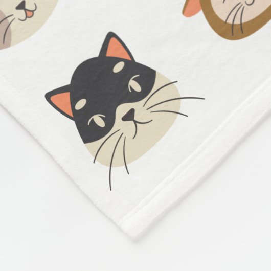 Patroon met kop Cute Cat Fleece Deken (Hoek)