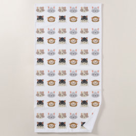 Patroon met kop Cute Cat Strandlaken