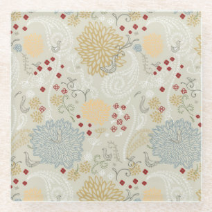 patroon met krultuinen glazen onderzetter