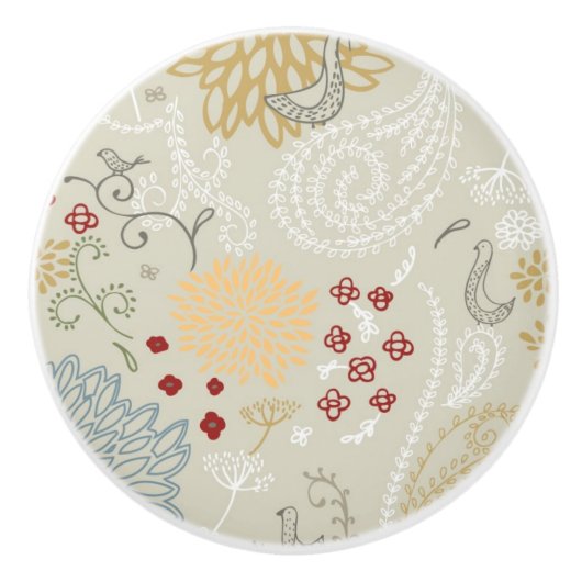 patroon met krultuinen keramische knop (Voorkant)