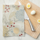 patroon met krultuinen theedoek (Quarter Fold)