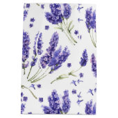 Patroon met lavender Waterverf Flowers Medium Cadeauzakje (Achterkant)