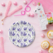 Patroon met lavender Waterverf Flowers Papieren Bordje (Feest)