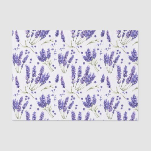 Patroon met lavender Waterverf Flowers Tissuepapier (Voorkant)