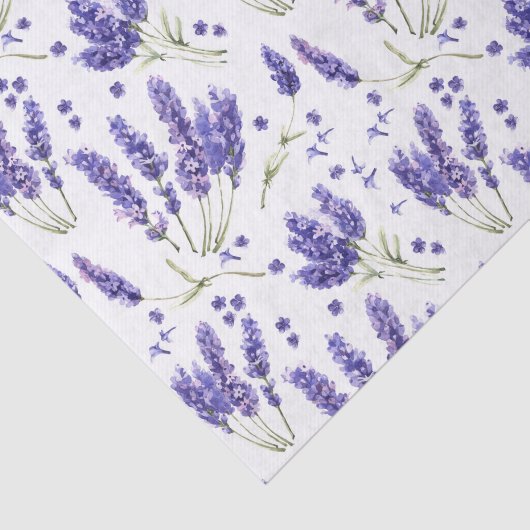 Patroon met lavender Waterverf Flowers Tissuepapier (Detail)