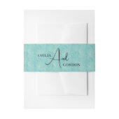 Patroon met lichtblauwe tropische palmbladeren uitnodigingen wikkel (Voorkant Voorbeeld)