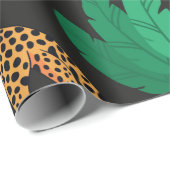  patroon met luipaarden en tropische bladeren cadeaupapier (Rol Hoek)