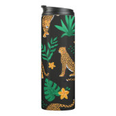  patroon met luipaarden en tropische bladeren thermosbeker (Geroteerd rechts)