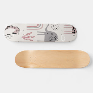 patroon met malle olifanten en giraffen persoonlijk skateboard