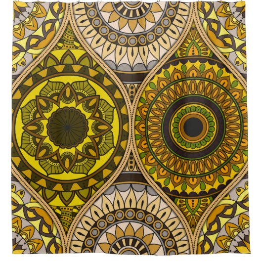 Patroon met mandalas. decoratieve elementen douchegordijn (Voorkant)