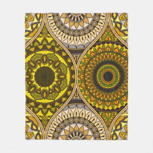 Patroon met mandalas. decoratieve elementen fleece deken