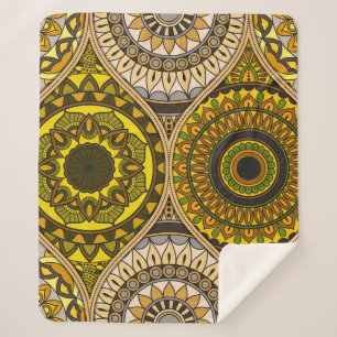 Patroon met mandalas.  decoratieve elementen sherpa deken