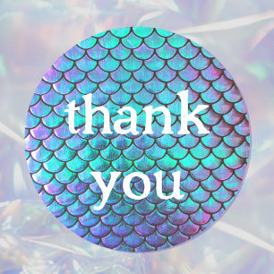 patroon met mermaid scale - dank u ronde sticker