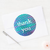 patroon met mermaid scale - dank u ronde sticker (Envelop)