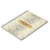 Patroon met moderne witte en goudzebrastripes notitieboek (Linkerzijde)