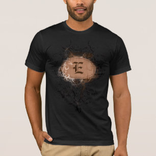 patroon met monogram letter E T-shirt