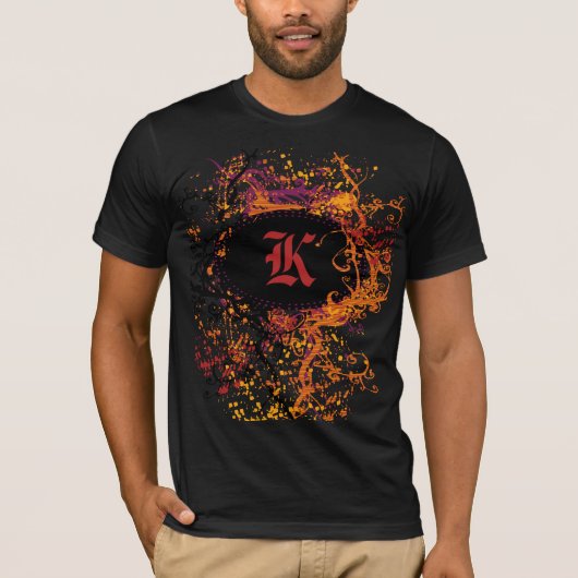 patroon met monogram Letter K T-shirt (Voorkant)
