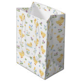 Patroon met Mooie Eendjes en Wilde Bloemen Medium Cadeauzakje (Voorkant Gekanteld)