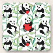 patroon met mooie panda ' s met hart bier onderzetter (Voorkant)