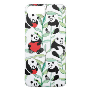 patroon met mooie panda ' s met hart Case-Mate iPhone case