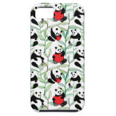 patroon met mooie panda ' s met hart Case-Mate iPhone case (Achterkant)