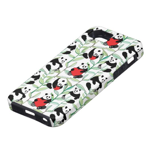 patroon met mooie panda ' s met hart Case-Mate iPhone case (Onderkant)